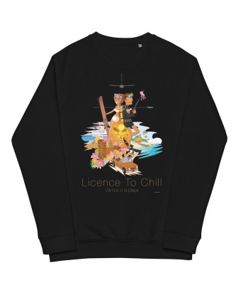 Sweatshirt écologique raglan unisexe License to Chill Vamos a la Playa rembourrage situé sous