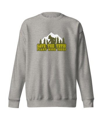 Sweatshirt premium unisexe Save the Yetis, Plant more Trees est présent 