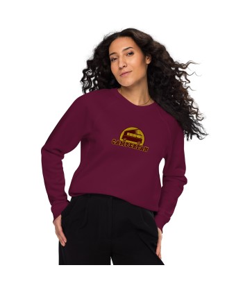 Sweatshirt écologique raglan unisexe Camperfan grand motif brodé marron/jaune du meilleur 