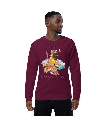 Sweatshirt écologique raglan unisexe License to Chill Vamos a la Playa rembourrage situé sous