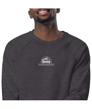 Sweatshirt écologique raglan unisexe Small Camperfan brodé blanc de la marque