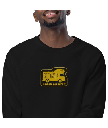 Sweatshirt écologique raglan unisexe Bold Camper Van Home is where you park it brodé gold Comparez plus de prix