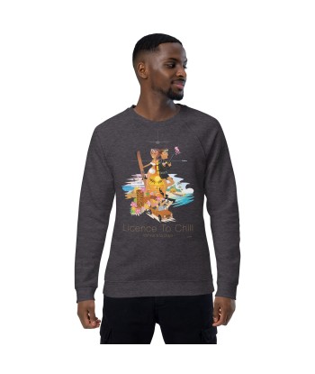 Sweatshirt écologique raglan unisexe License to Chill Vamos a la Playa rembourrage situé sous