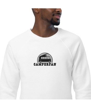 Sweatshirt écologique raglan unisexe Camperfan grand motif brodé noir/blanc commande en ligne