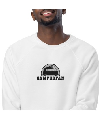 Sweatshirt écologique raglan unisexe Camperfan grand motif brodé noir/blanc commande en ligne