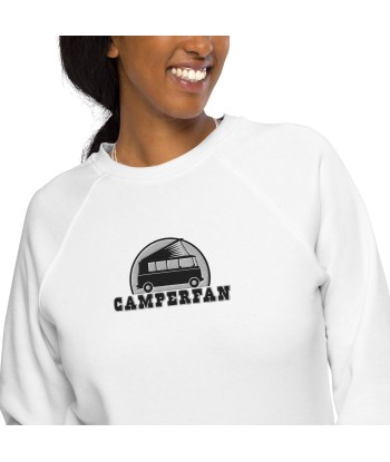 Sweatshirt écologique raglan unisexe Camperfan grand motif brodé noir/blanc commande en ligne