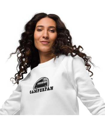 Sweatshirt écologique raglan unisexe Camperfan grand motif brodé noir/blanc commande en ligne