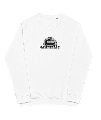 Sweatshirt écologique raglan unisexe Camperfan grand motif brodé noir/blanc commande en ligne