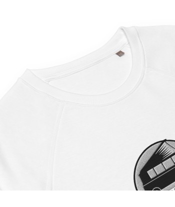 Sweatshirt écologique raglan unisexe Camperfan grand motif brodé noir/blanc commande en ligne