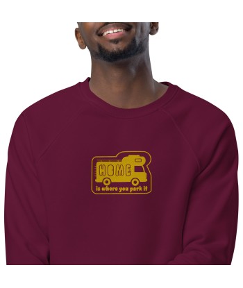 Sweatshirt écologique raglan unisexe Bold Camper Van Home is where you park it brodé gold Comparez plus de prix