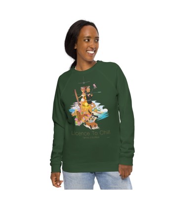 Sweatshirt écologique raglan unisexe License to Chill Vamos a la Playa rembourrage situé sous