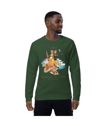 Sweatshirt écologique raglan unisexe License to Chill Vamos a la Playa rembourrage situé sous