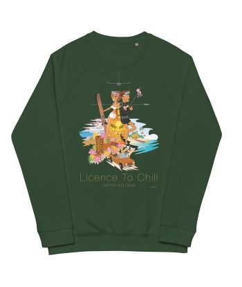 Sweatshirt écologique raglan unisexe License to Chill Vamos a la Playa rembourrage situé sous