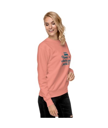 Sweatshirt premium unisexe Blue Surf Combi Home is where you park it s'inspire de l'anatomie humaine