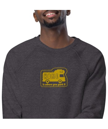 Sweatshirt écologique raglan unisexe Bold Camper Van Home is where you park it brodé gold Comparez plus de prix