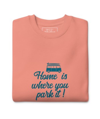 Sweatshirt premium unisexe Blue Surf Combi Home is where you park it s'inspire de l'anatomie humaine