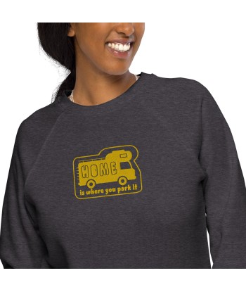 Sweatshirt écologique raglan unisexe Bold Camper Van Home is where you park it brodé gold Comparez plus de prix