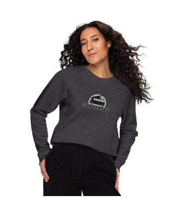 Sweatshirt écologique raglan unisexe Camperfan grand motif brodé noir/blanc commande en ligne