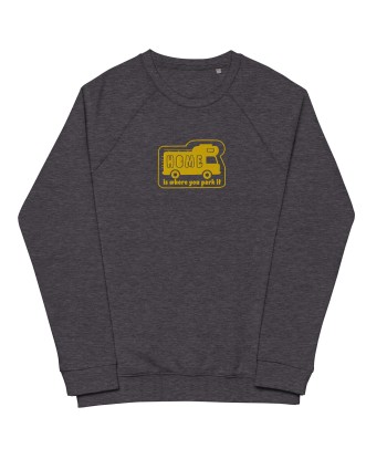 Sweatshirt écologique raglan unisexe Bold Camper Van Home is where you park it brodé gold Comparez plus de prix