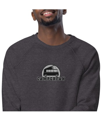 Sweatshirt écologique raglan unisexe Camperfan grand motif brodé noir/blanc commande en ligne