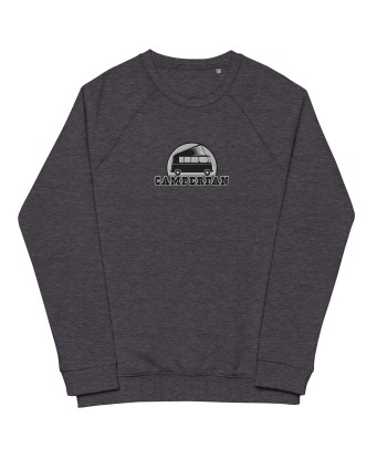 Sweatshirt écologique raglan unisexe Camperfan grand motif brodé noir/blanc commande en ligne