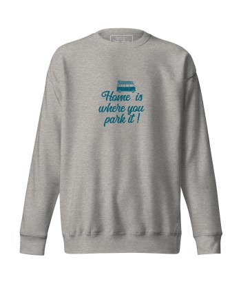 Sweatshirt premium unisexe Blue Surf Combi Home is where you park it s'inspire de l'anatomie humaine