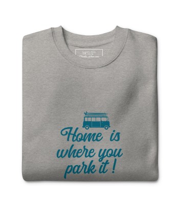 Sweatshirt premium unisexe Blue Surf Combi Home is where you park it s'inspire de l'anatomie humaine