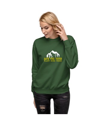 Sweatshirt premium unisexe Save the Yetis, Plant more Trees sur couleurs foncées Les magasins à Paris et en Île-de-France