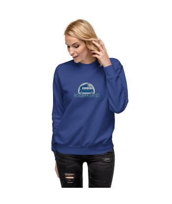 Sweatshirt premium unisexe Camperfan grand motif brodé bleu/blanc Les magasins à Paris