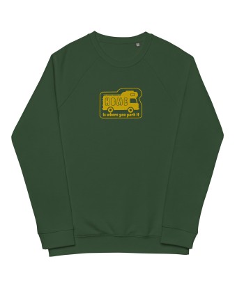 Sweatshirt écologique raglan unisexe Bold Camper Van Home is where you park it brodé gold Comparez plus de prix