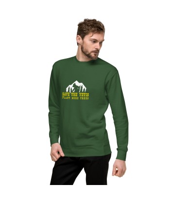 Sweatshirt premium unisexe Save the Yetis, Plant more Trees sur couleurs foncées Les magasins à Paris et en Île-de-France