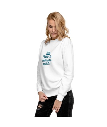 Sweatshirt premium unisexe Blue Surf Combi Home is where you park it s'inspire de l'anatomie humaine