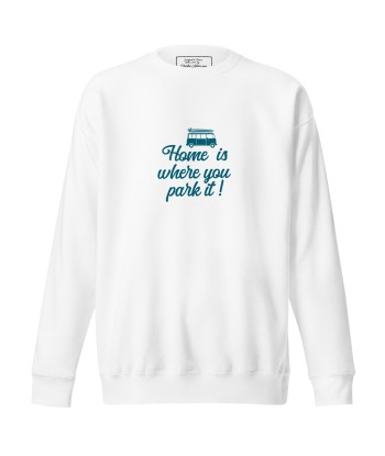 Sweatshirt premium unisexe Blue Surf Combi Home is where you park it s'inspire de l'anatomie humaine