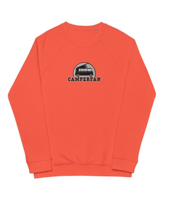 Sweatshirt écologique raglan unisexe Camperfan grand motif brodé noir/blanc commande en ligne