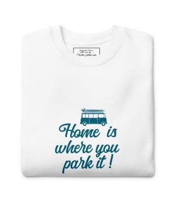 Sweatshirt premium unisexe Blue Surf Combi Home is where you park it s'inspire de l'anatomie humaine