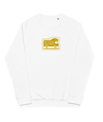 Sweatshirt écologique raglan unisexe Bold Camper Van Home is where you park it brodé gold Comparez plus de prix