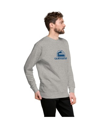 Sweatshirt premium unisexe Camperfan grand motif brodé bleu/blanc Les magasins à Paris