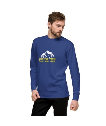 Sweatshirt premium unisexe Save the Yetis, Plant more Trees sur couleurs foncées Les magasins à Paris et en Île-de-France