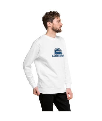 Sweatshirt premium unisexe Camperfan grand motif brodé bleu/blanc Les magasins à Paris