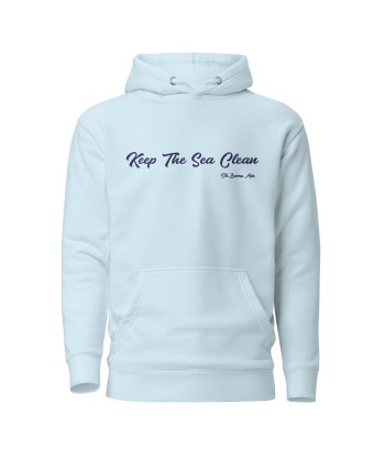 Sweat à capuche unisexe en coton Keep The Sea Clean grand motif brodé navy votre restaurant rapide dans 