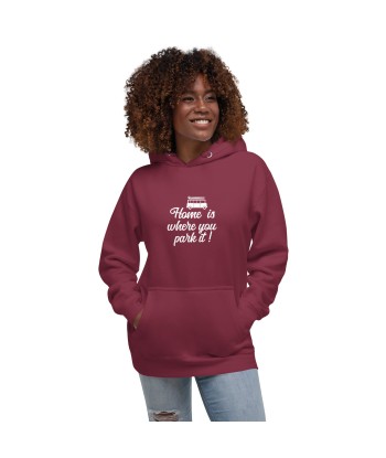 Sweat à capuche unisexe en coton White Surf Combi Home is where you park it suggérées chez