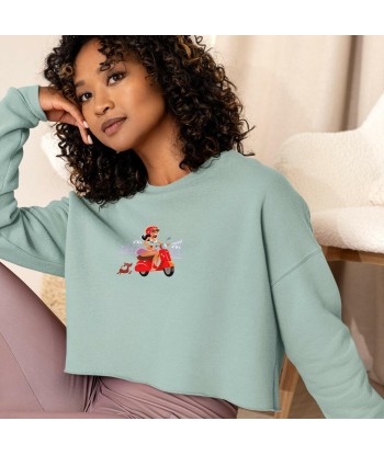 Sweat-Shirt Crop-Top Vespa Girl in St Tropez Le MVP de beaucoup