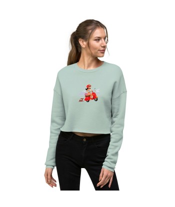 Sweat-Shirt Crop-Top Vespa Girl in St Tropez Le MVP de beaucoup