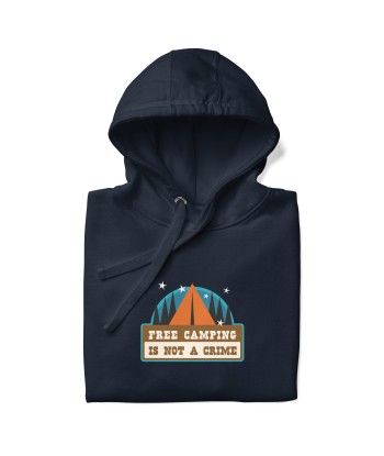 Sweat à capuche unisexe en coton Free camping is not a crime graphic le concept de la Pate a emporter 