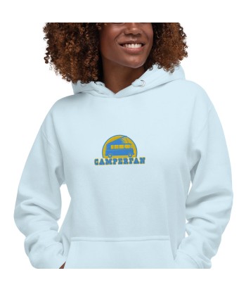 Sweat à capuche unisexe en coton Camperfan aqua/gold brodé du meilleur 