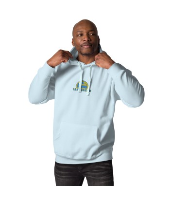 Sweat à capuche unisexe en coton Camperfan aqua/gold brodé du meilleur 