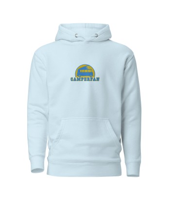 Sweat à capuche unisexe en coton Camperfan aqua/gold brodé du meilleur 