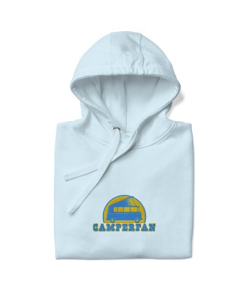 Sweat à capuche unisexe en coton Camperfan aqua/gold brodé du meilleur 