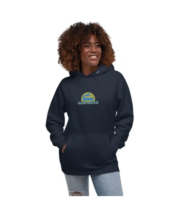 Sweat à capuche unisexe en coton Camperfan aqua/gold brodé du meilleur 