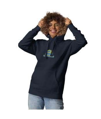 Sweat à capuche unisexe en coton Camperfan aqua/gold brodé du meilleur 